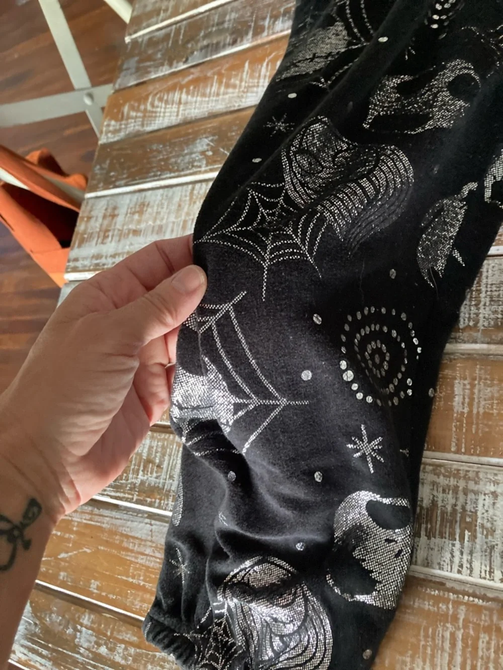 Disney The Nightmare Before Christmas Black Jogger Pants with Silver Star Print - Picture 2 of 4
